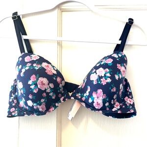 Victory Secret Floral Print Women's pink and navy soft 36C/C80